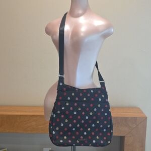 Vera Bradley Black Crossbody Bag with Colorful Dots